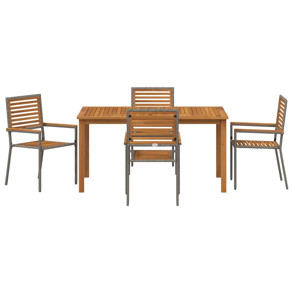 Kert étkező szett 5 pcs Szürke Tömör Akácfa
