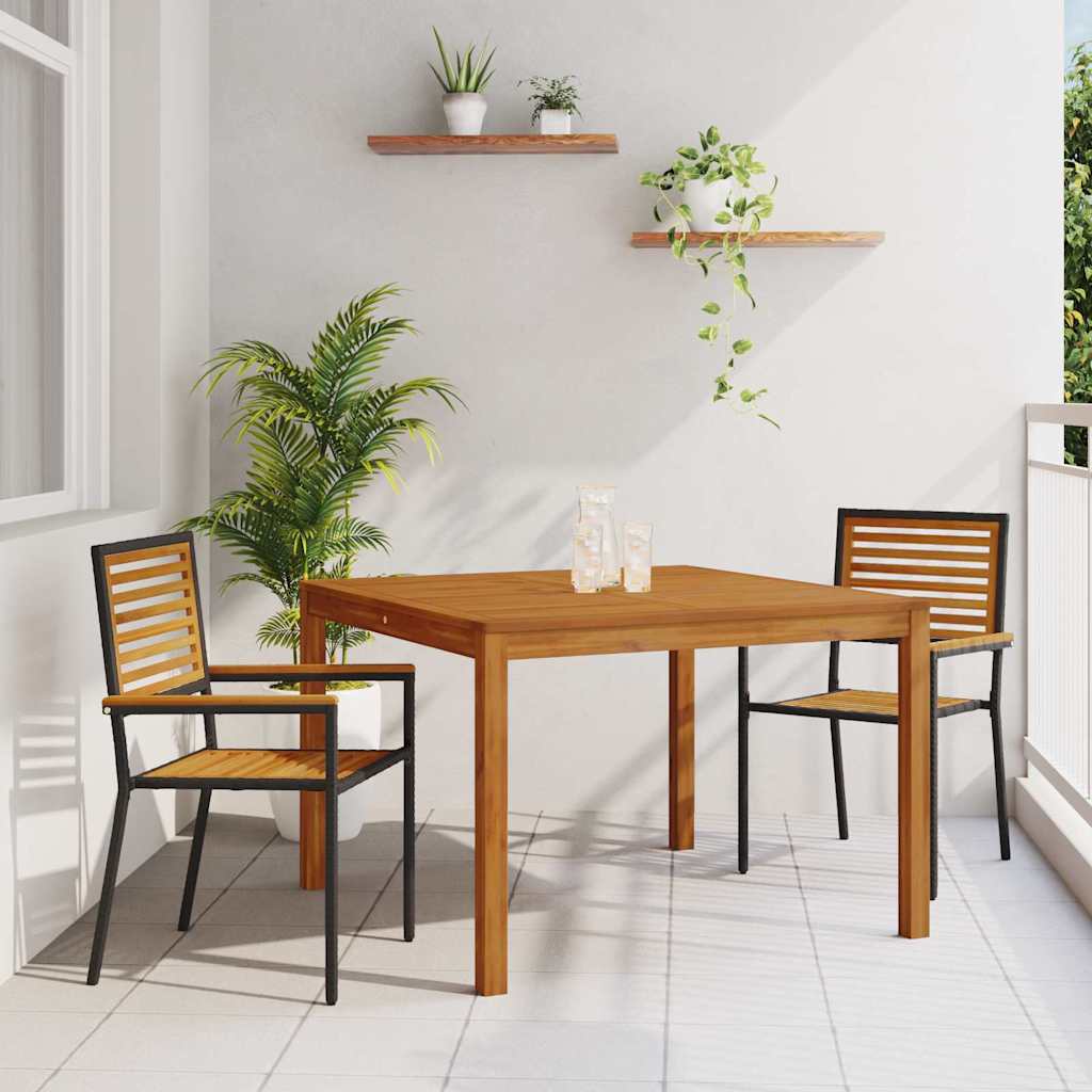 Kert étkező szett 3 pcs Fekete Tömör Akácfa