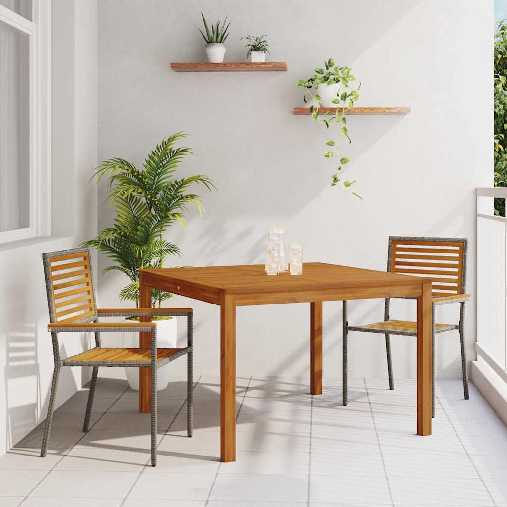 Kert étkező szett 3 pcs Szürke Tömör Akácfa