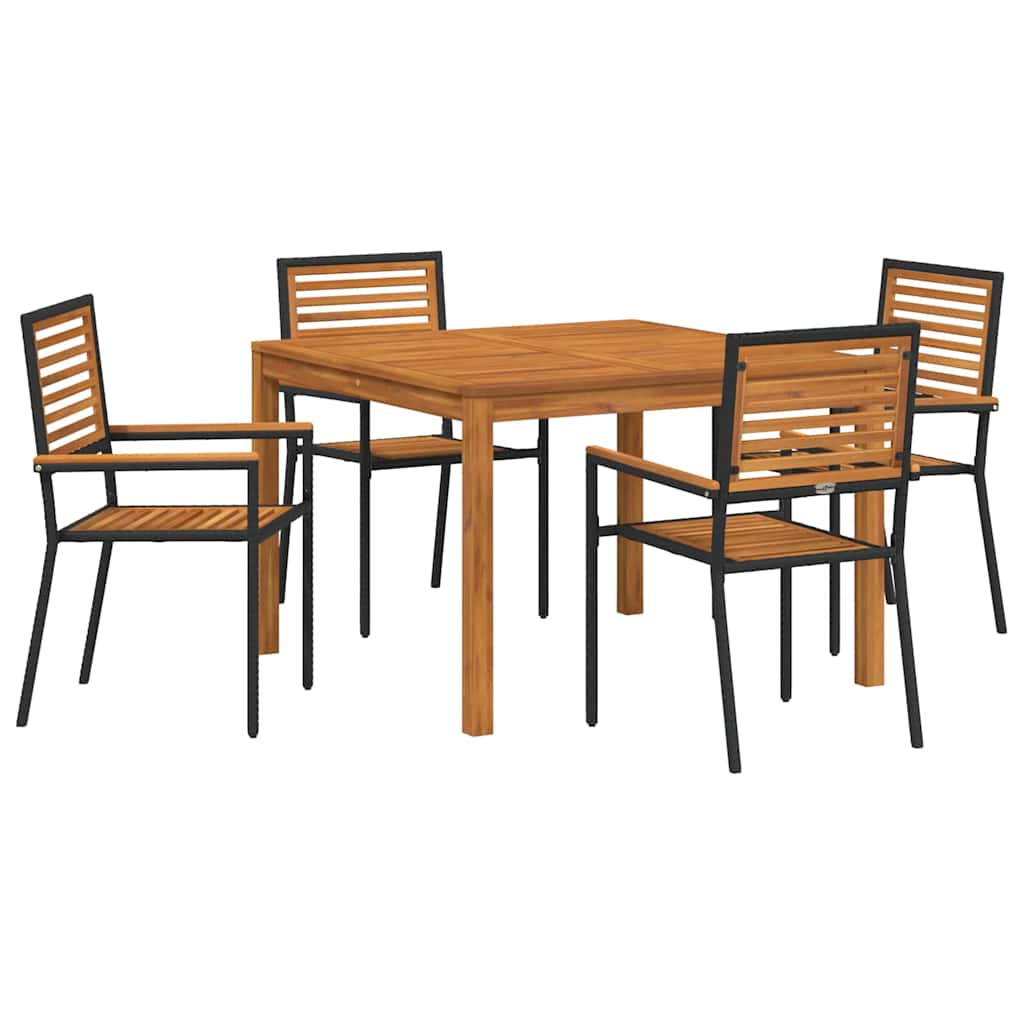 Kert étkező szett 5 pcs Fekete Tömör Akácfa