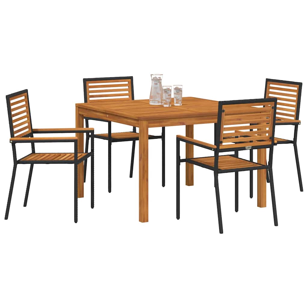 Kert étkező szett 5 pcs Fekete Tömör Akácfa