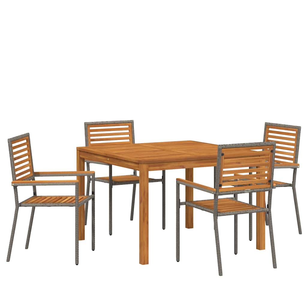 Kert étkező szett 5 pcs Szürke Tömör Akácfa