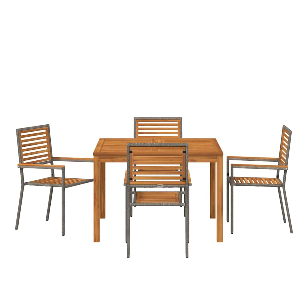 Kert étkező szett 5 pcs Szürke Tömör Akácfa