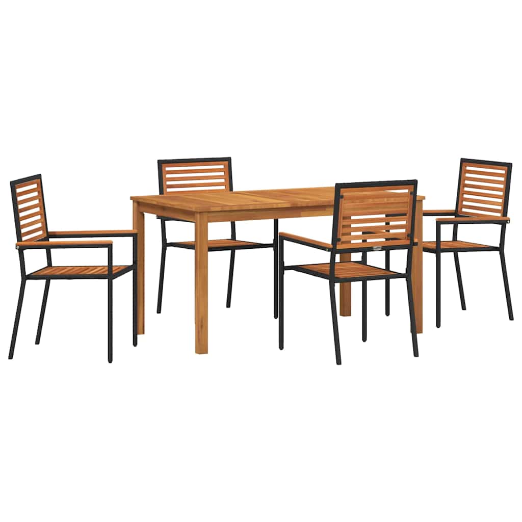 Kert étkező szett 5 pcs Fekete Tömör Akácfa