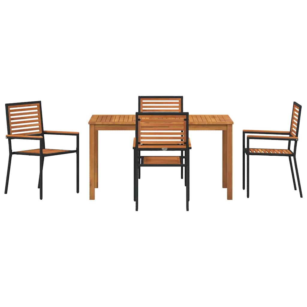 Kert étkező szett 5 pcs Fekete Tömör Akácfa