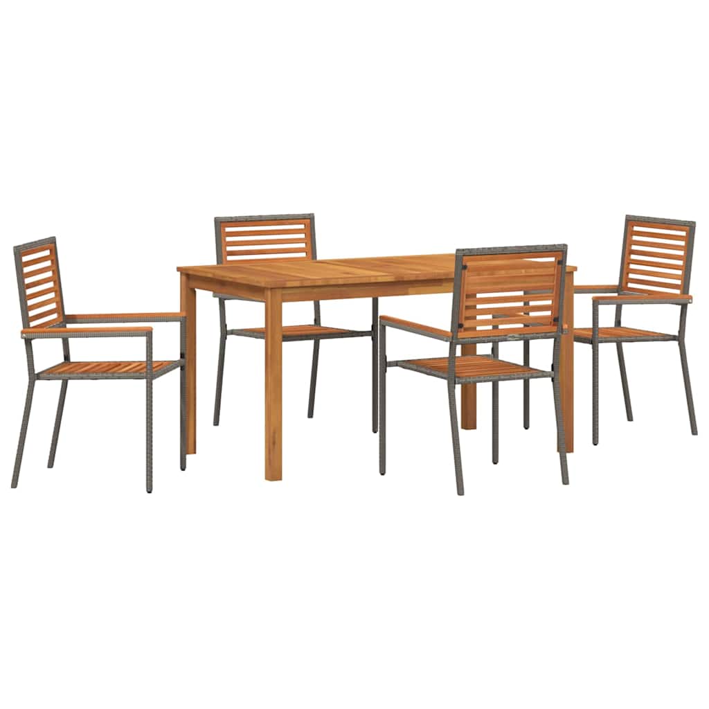 Kert étkező szett 5 pcs Szürke Tömör Akácfa