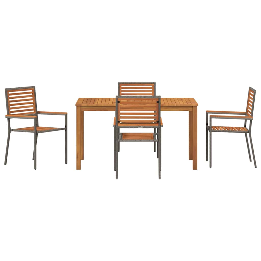 Kert étkező szett 5 pcs Szürke Tömör Akácfa