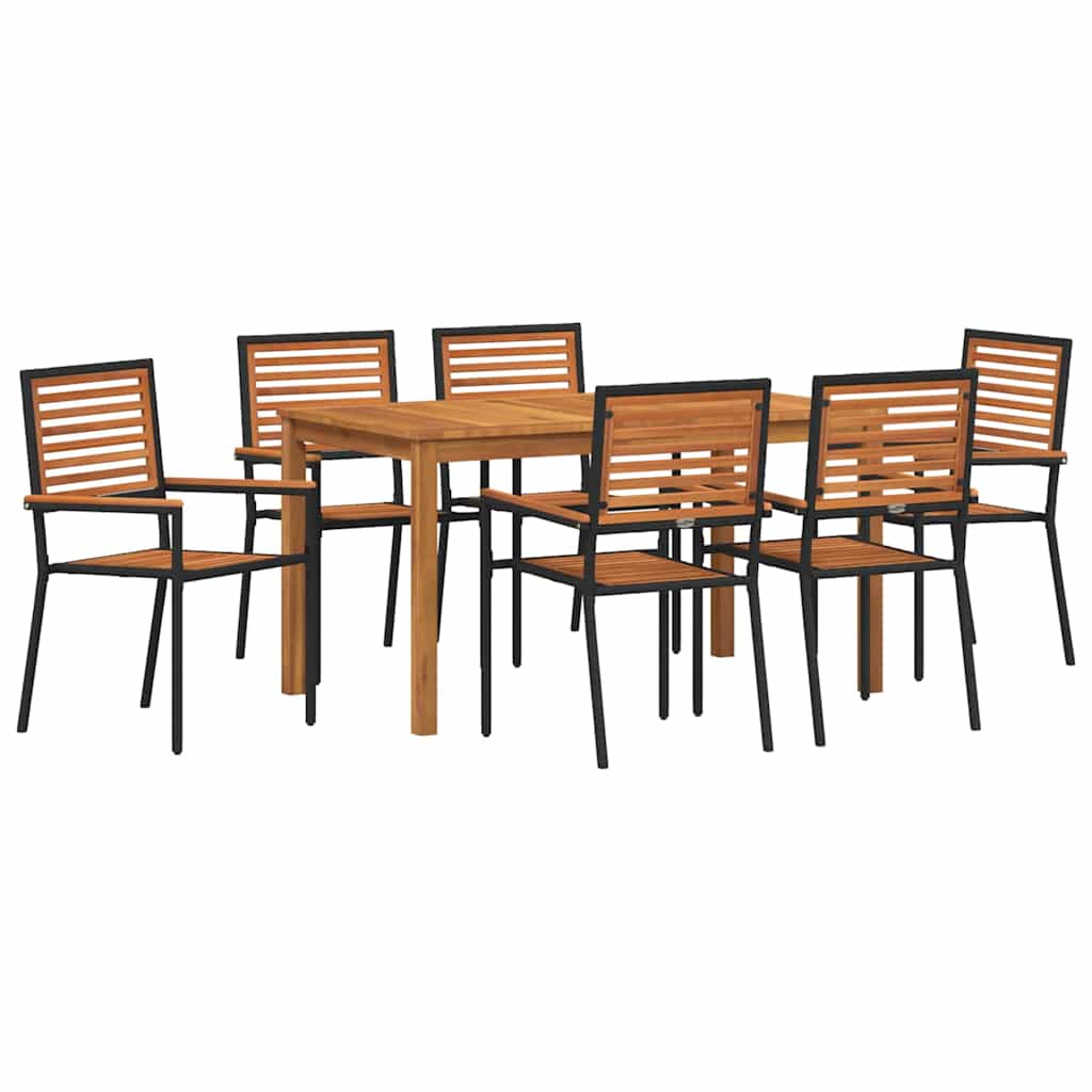 Kert étkező szett 7 pcs Fekete Tömör Akácfa