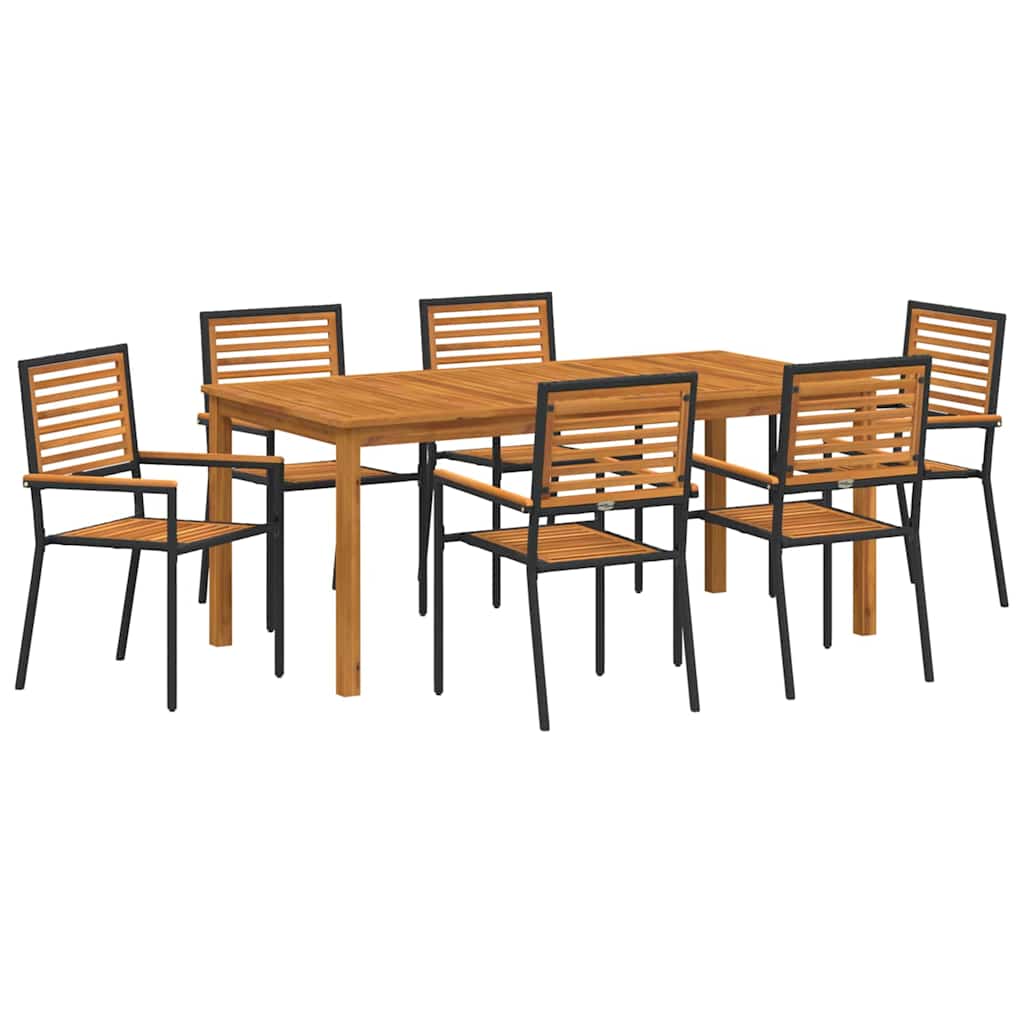 Kert étkező szett 7 pcs Fekete Tömör Akácfa
