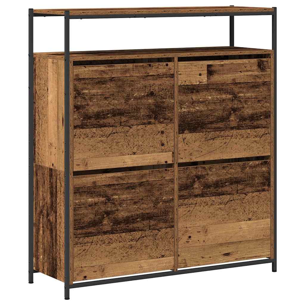 Cipőszekrény 100 x 34 x 112 cm Szerelt Fa Öreg fa