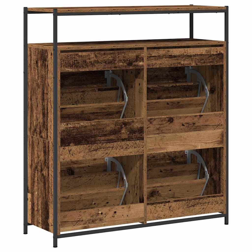 Cipőszekrény 100 x 34 x 112 cm Szerelt Fa Öreg fa