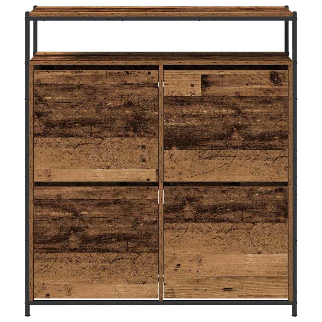 Cipőszekrény 100 x 34 x 112 cm Szerelt Fa Öreg fa