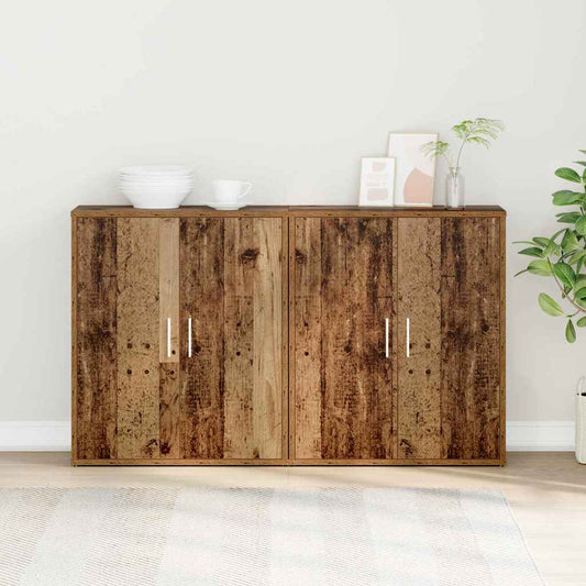 Széf 2 pcs Öreg fa 60 x 31 x 70 cm Faanyag