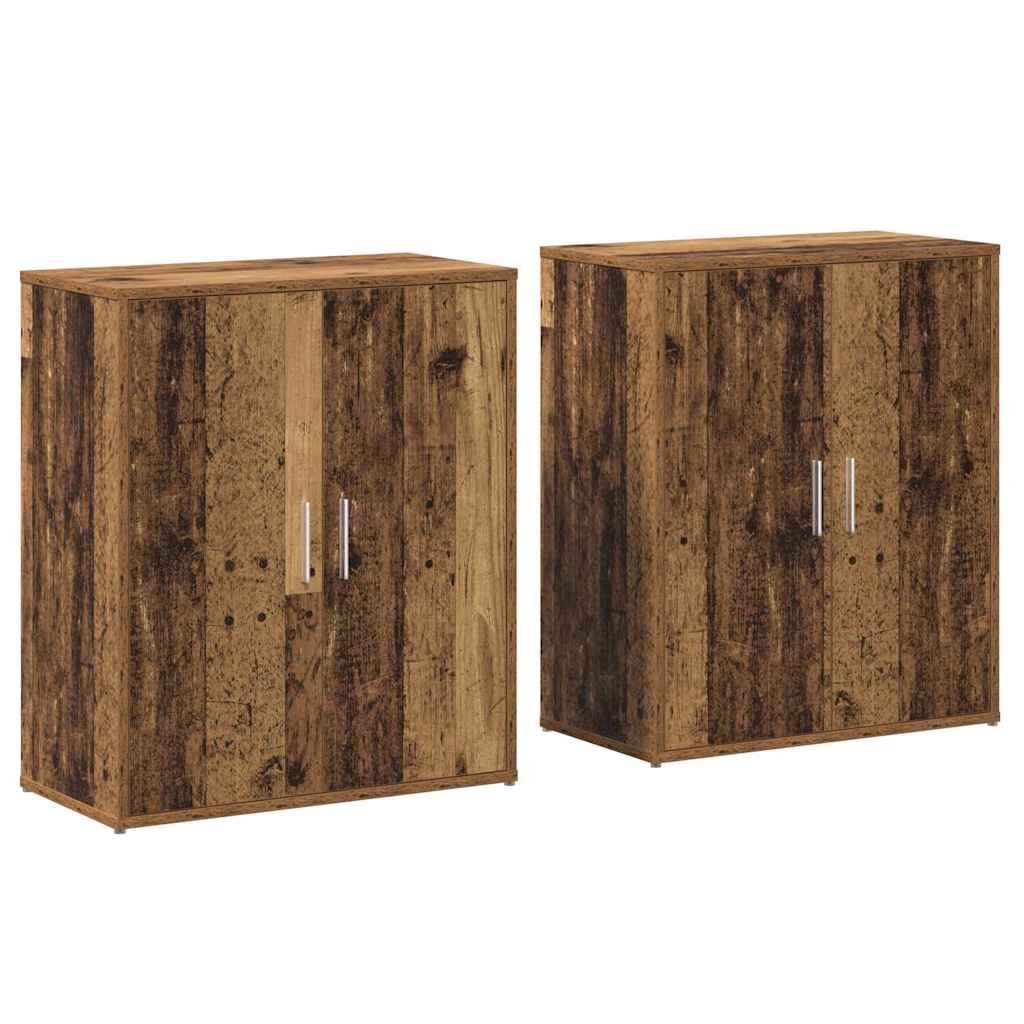 Széf 2 pcs Öreg fa 60 x 31 x 70 cm Faanyag