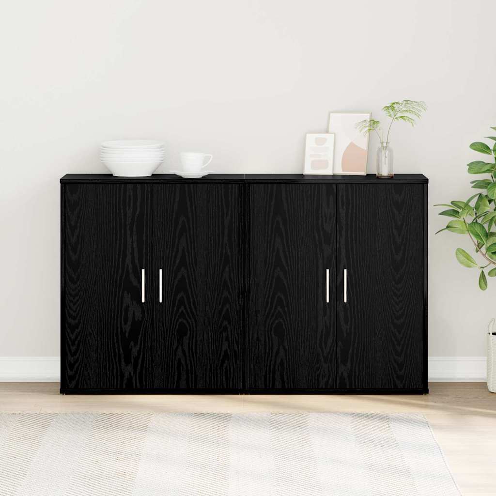 Széf 2 db Fekete tölgy 60 x 31 x 70 cm Szerelt Fa