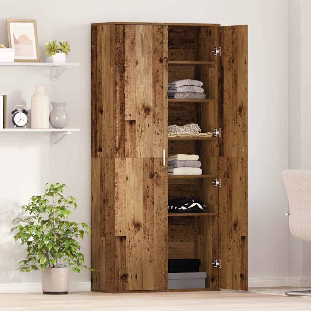 Highboard 80 x 35 x 180 cm Szerelt Fa Öreg fa