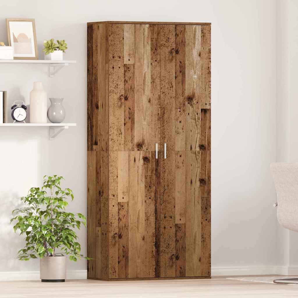 Highboard 80 x 35 x 180 cm Szerelt Fa Öreg fa