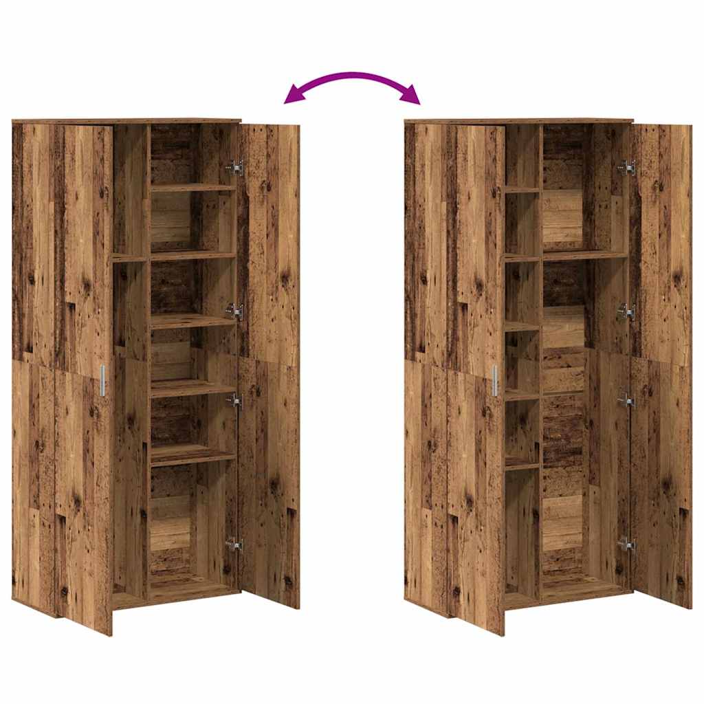 Highboard 80 x 35 x 180 cm Szerelt Fa Öreg fa