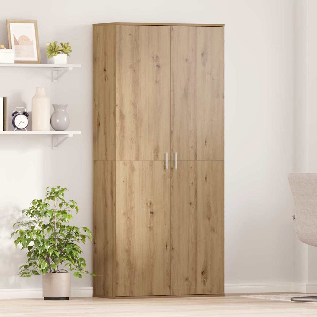 Highboard 80 x 35 x 180 cm Faanyag kézműves tölgy
