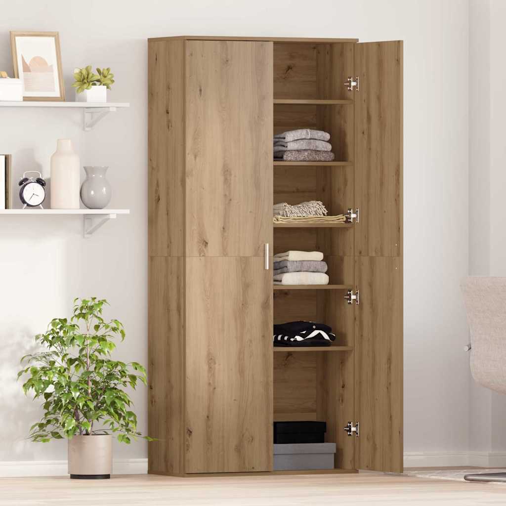 Highboard 80 x 35 x 180 cm Faanyag kézműves tölgy