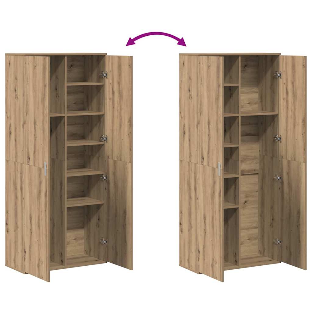 Highboard 80 x 35 x 180 cm Faanyag kézműves tölgy