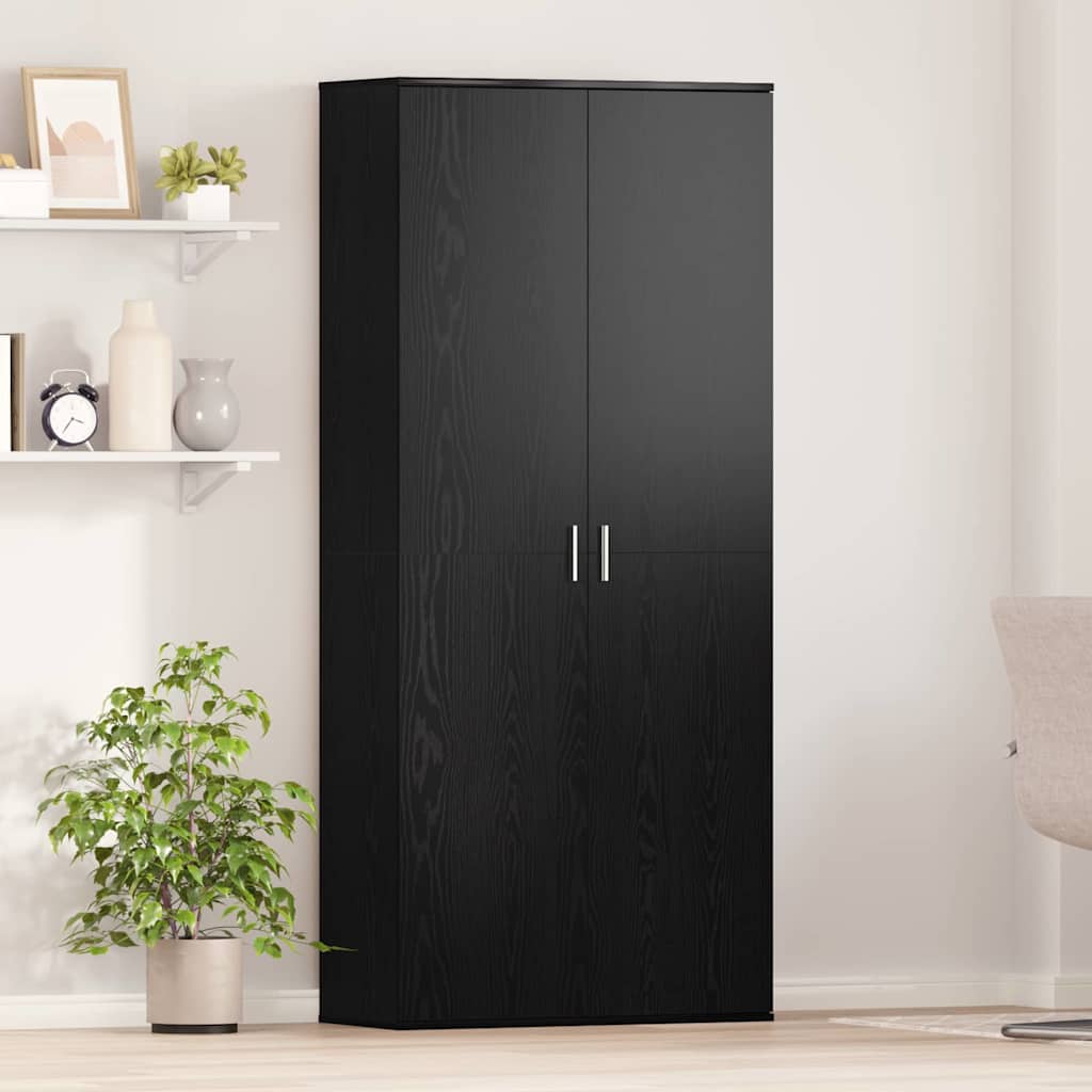 Highboard 80 x 35 x 180 cm Szerelt Fa Musta tammi