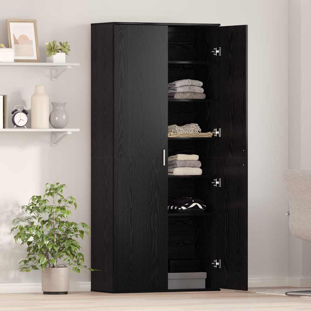 Highboard 80 x 35 x 180 cm Szerelt Fa Musta tammi