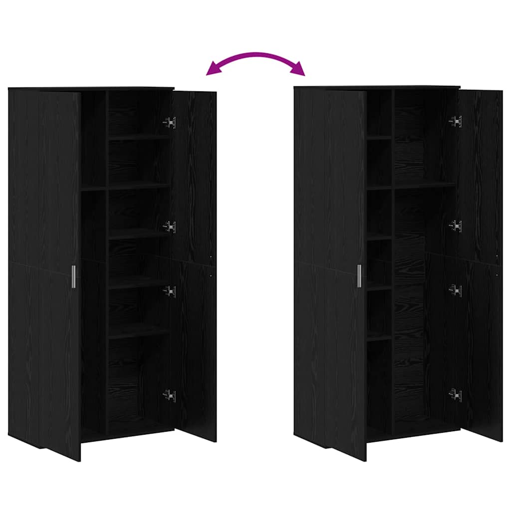 Highboard 80 x 35 x 180 cm Szerelt Fa Musta tammi
