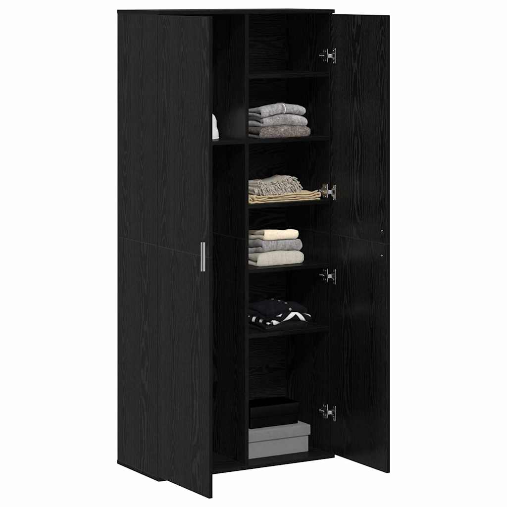 Highboard 80 x 35 x 180 cm Szerelt Fa Musta tammi