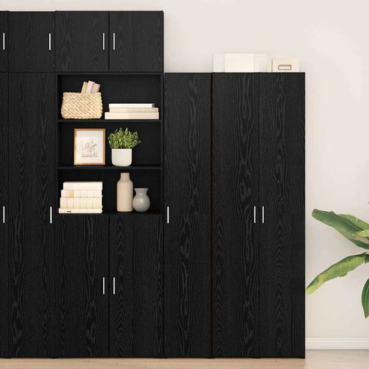 Magasfiú 2 pcs Fekete tölgy 30 x 42,5 x 185 cm