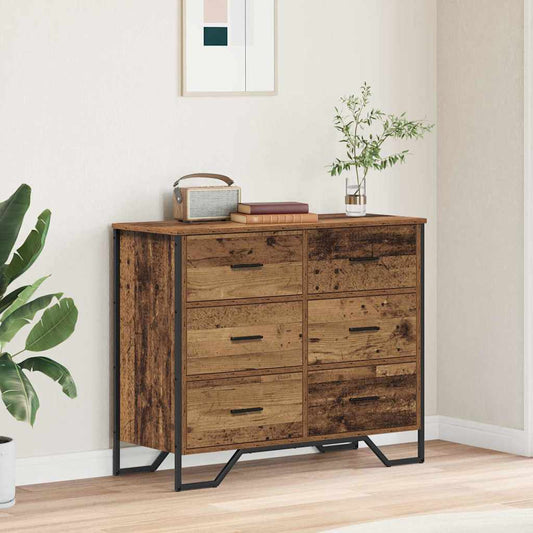 Fiókos szekrény fiókkal 2 pcs Öreg fa 91 x 35,5 x 74,5 cm