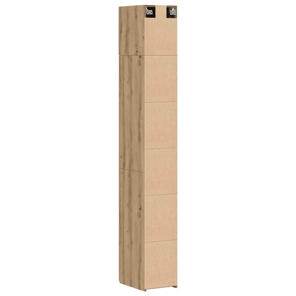 2 darabos tároló szekrény polcokkal 2 pcs Kézműves Tölgy