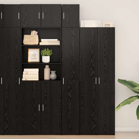 Tárolószekrény 2 pcs Fekete Tölgy 30 x 42,5 x 225 cm Szerelt Fa