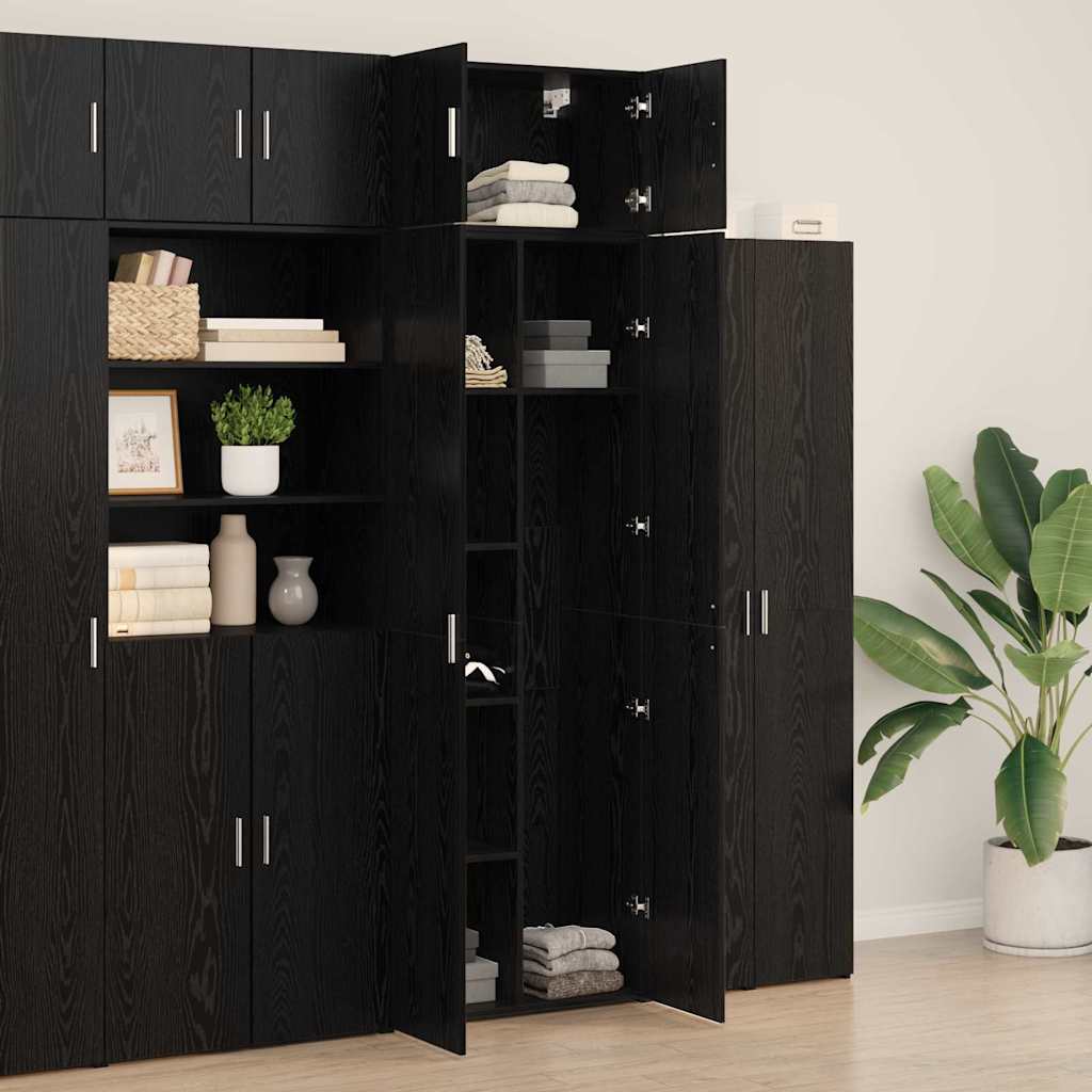 Tárolószekrény 2 pcs Fekete tölgy 70 x 42,5 x 185 cm