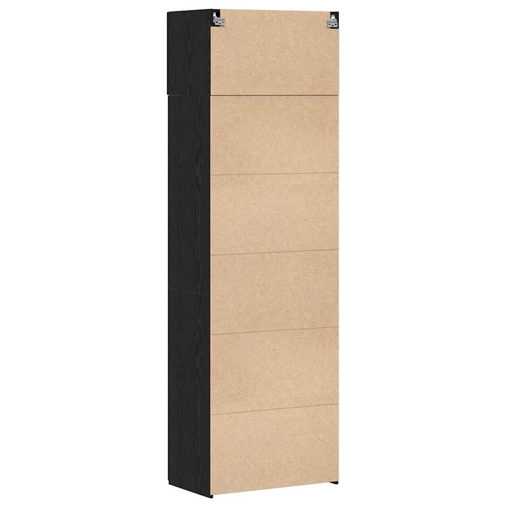 Tárolószekrény 2 pcs Fekete tölgy 70 x 42,5 x 185 cm