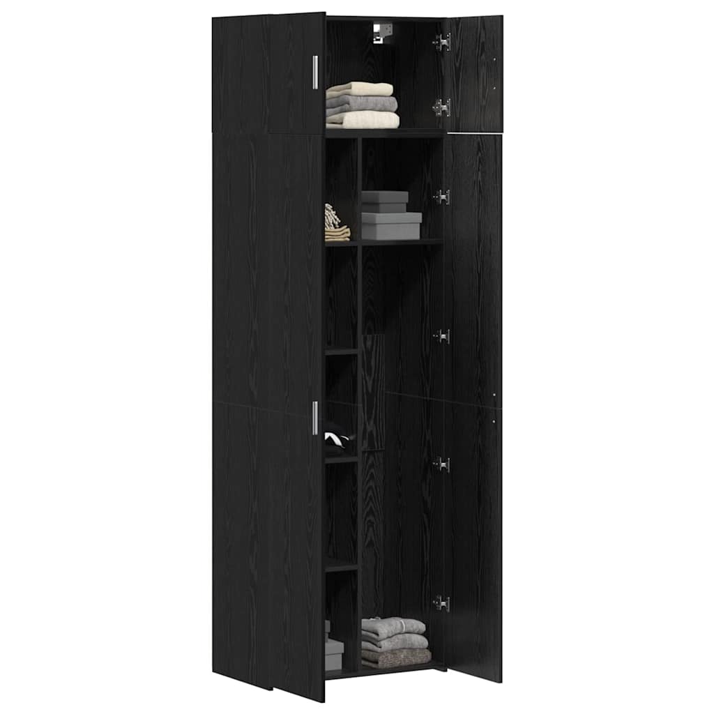 Tárolószekrény 2 pcs Fekete tölgy 70 x 42,5 x 185 cm