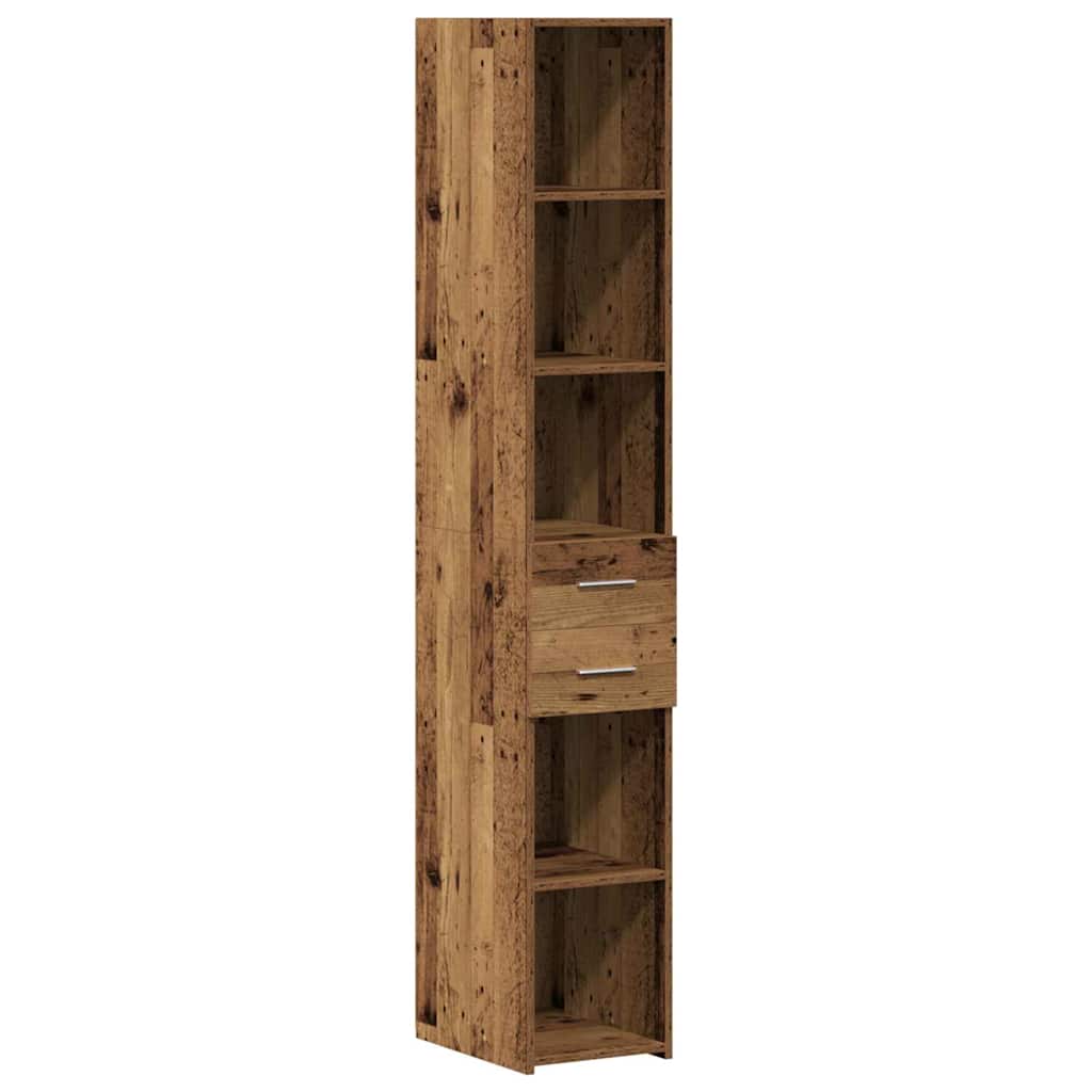 Tárolószekrény fiókkal 2 pcs Öreg fa 30 x 42,5 x 225 cm
