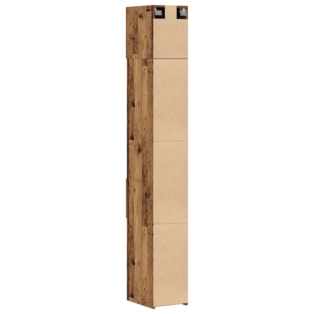 Tárolószekrény fiókkal 2 pcs Öreg fa 30 x 42,5 x 225 cm