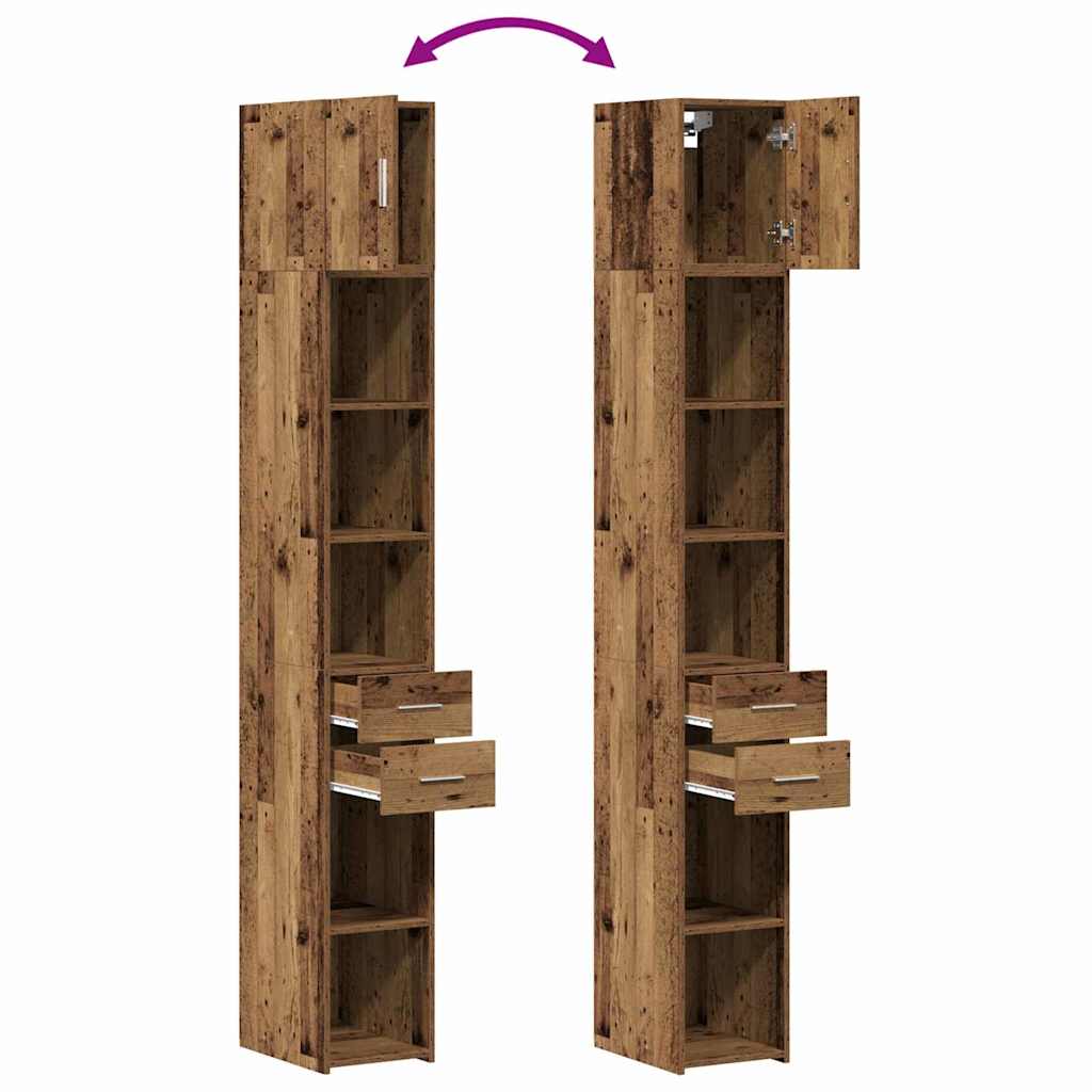 Tárolószekrény fiókkal 2 pcs Öreg fa 30 x 42,5 x 225 cm