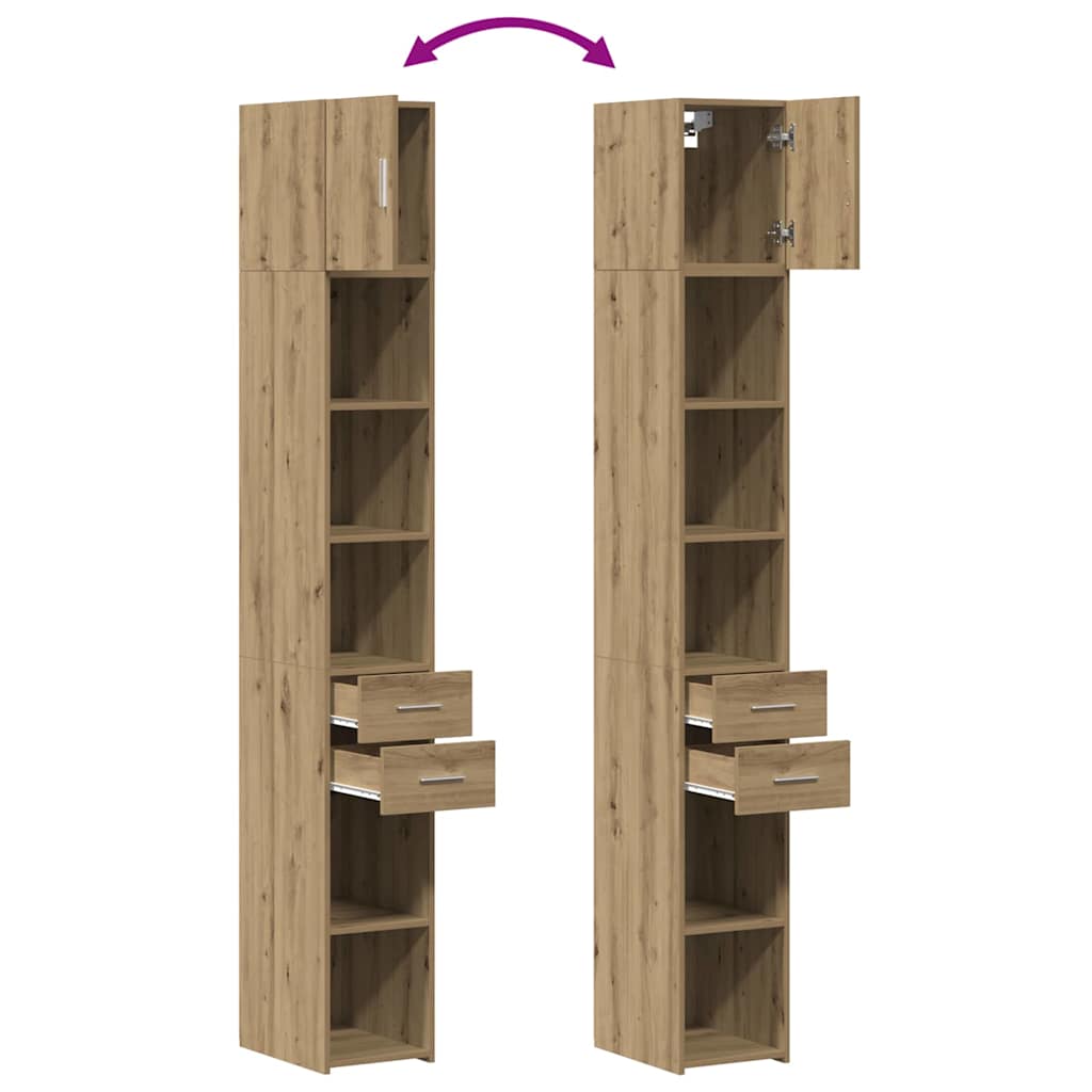 Tárolószekrény fiókkal 2 pcs Artisan tölgy 30 x 42,5 x 225 cm