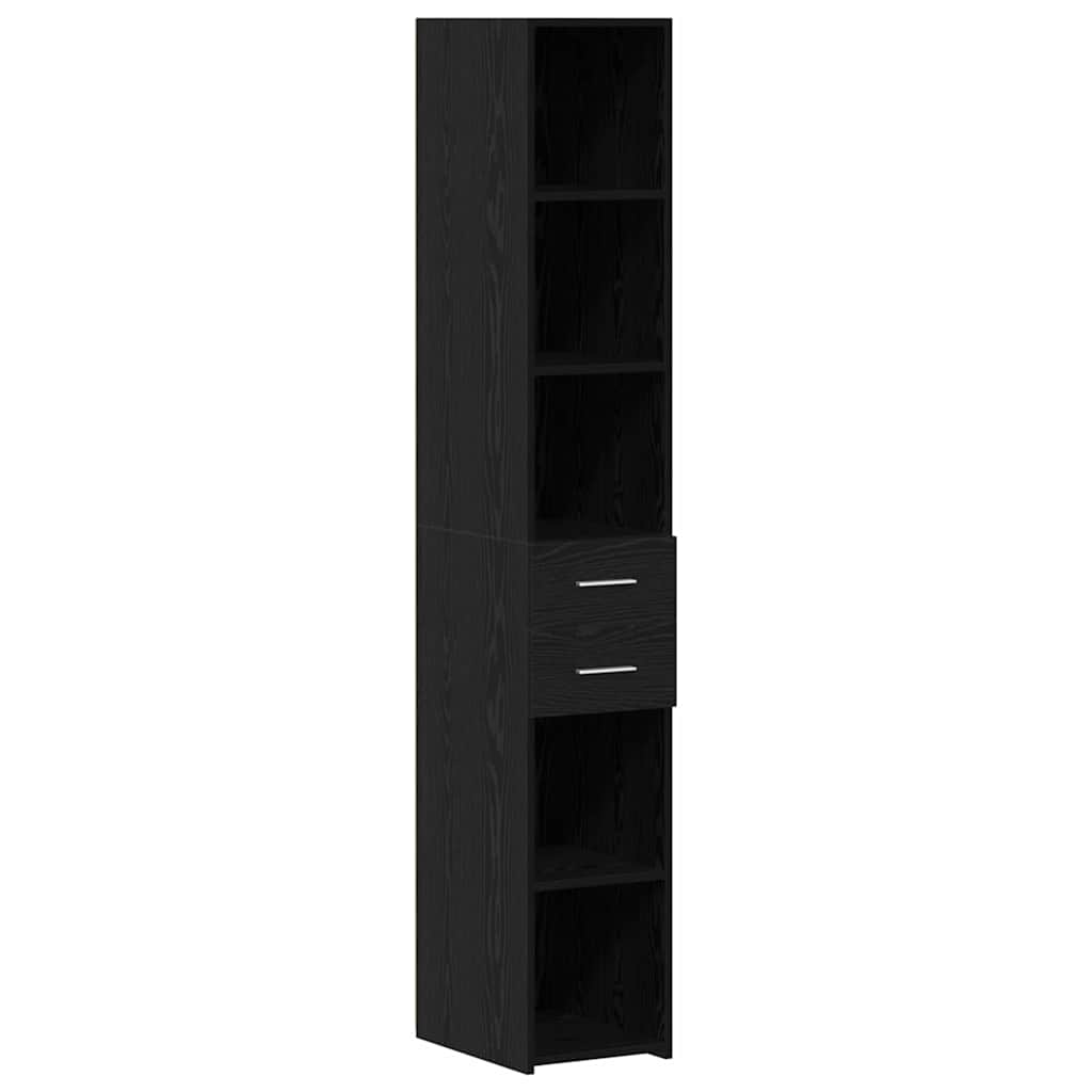 Tárolószekrény fiókkal 2 pcs Fekete tölgy 30 x 42,5 x 225 cm