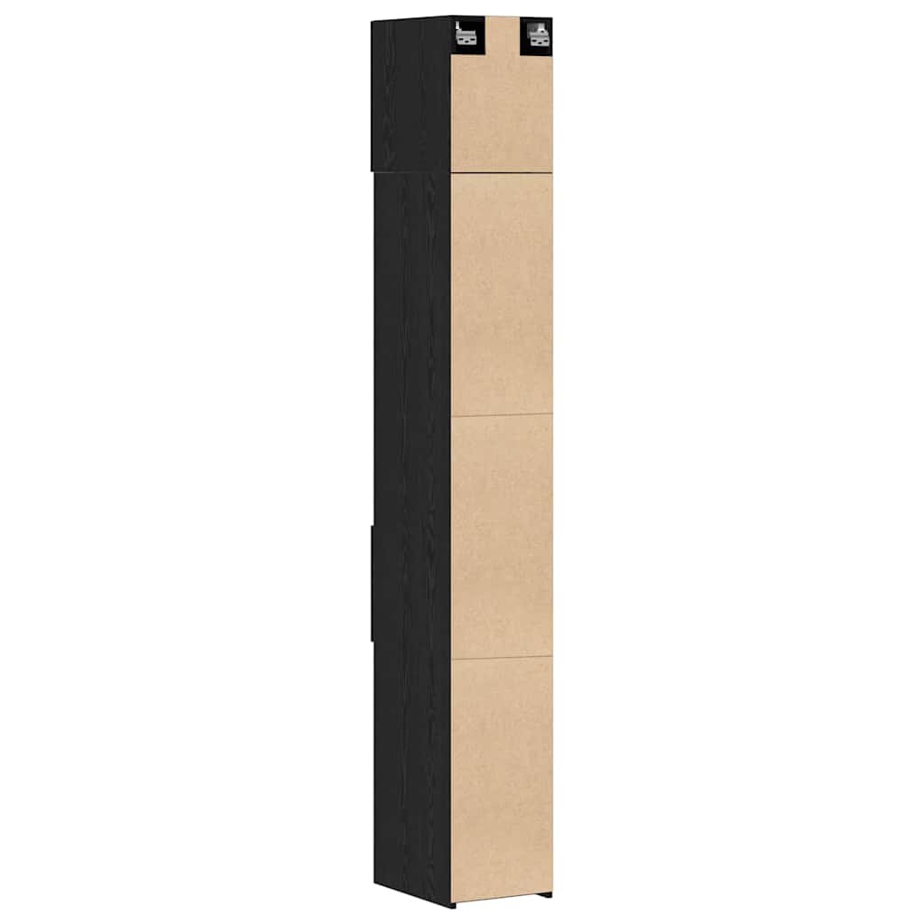Tárolószekrény fiókkal 2 pcs Fekete tölgy 30 x 42,5 x 225 cm