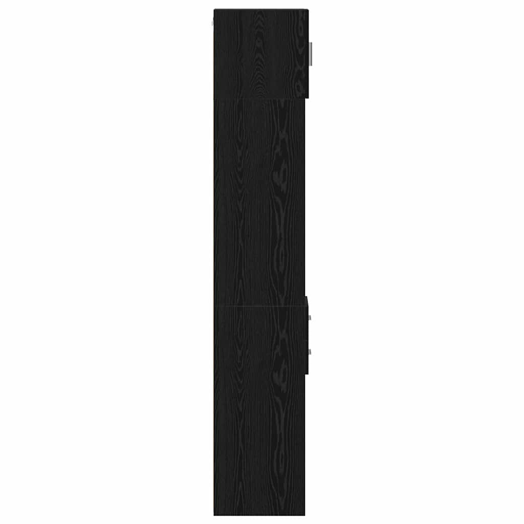 Tárolószekrény fiókkal 2 pcs Fekete tölgy 30 x 42,5 x 225 cm