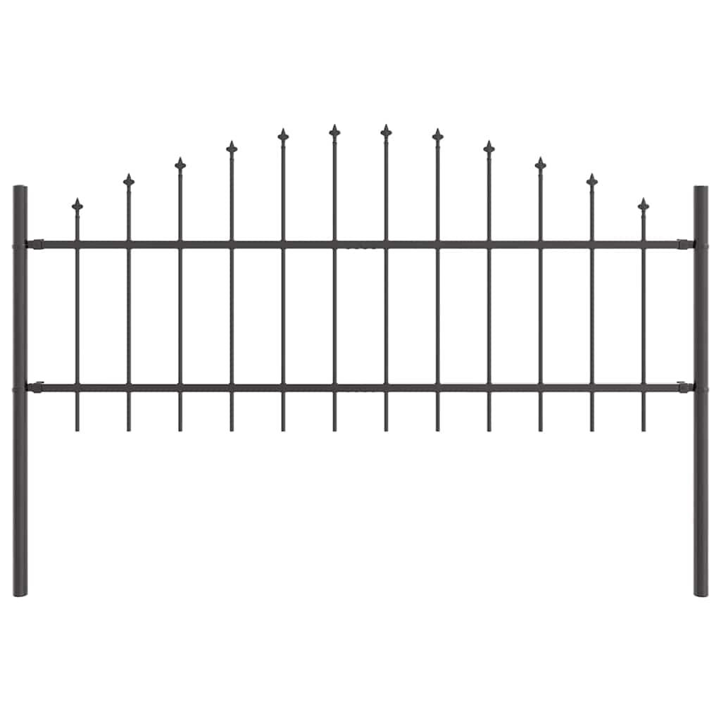 Kerti Kerítés WOERDEN 2 pcs 170 x 115 cm Porszórt acél Szürke