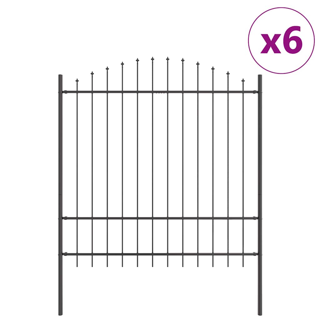 Kerti Kerítés WOERDEN 6 pcs 170 x 215 cm Porszórt acél Szürke