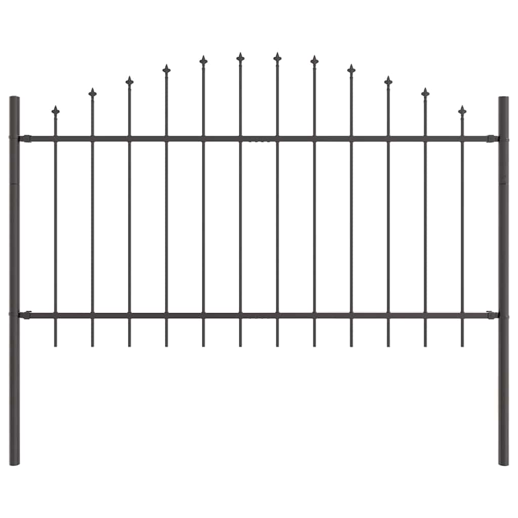 Kerti Kerítés WOERDEN 7 pcs 170 x 140 cm Porszórt acél Szürke