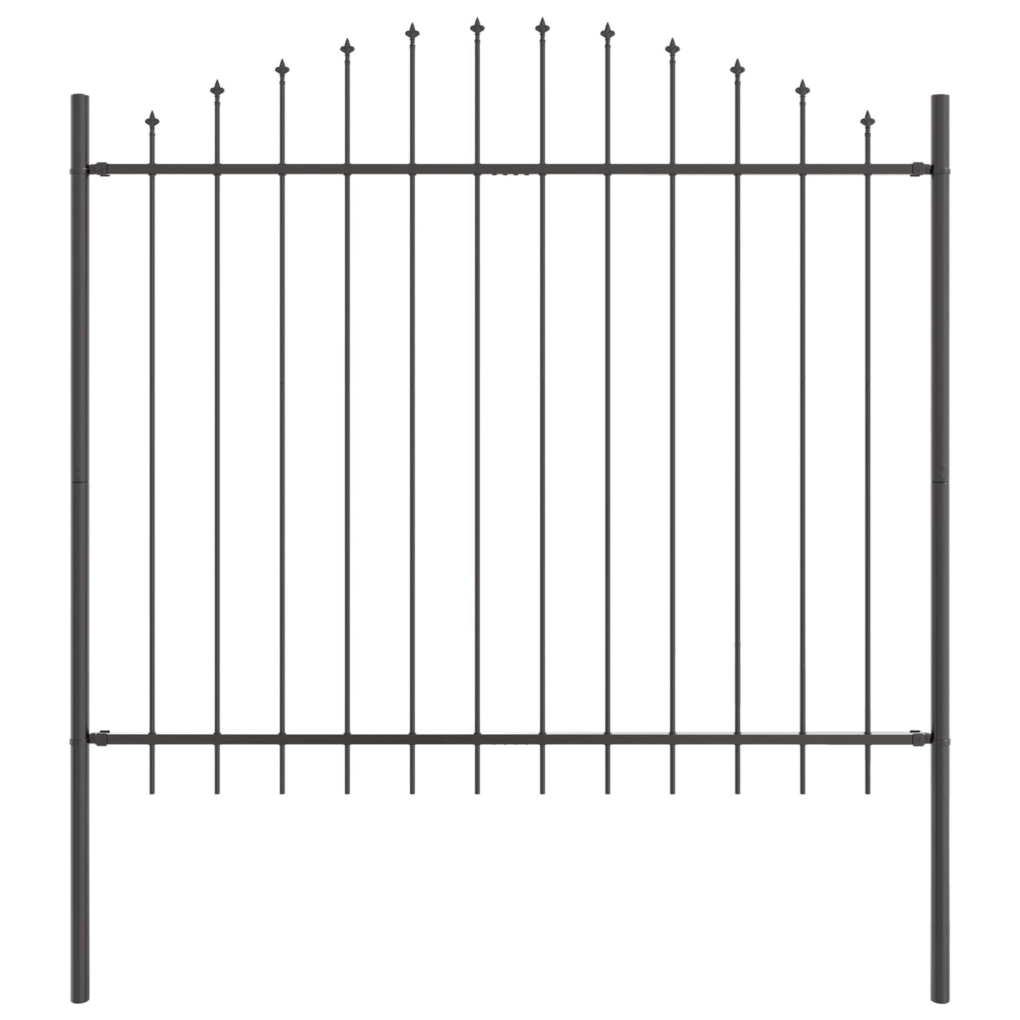 Kerti Kerítés WOERDEN 7 pcs 170 x 190 cm Porszórt acél Szürke