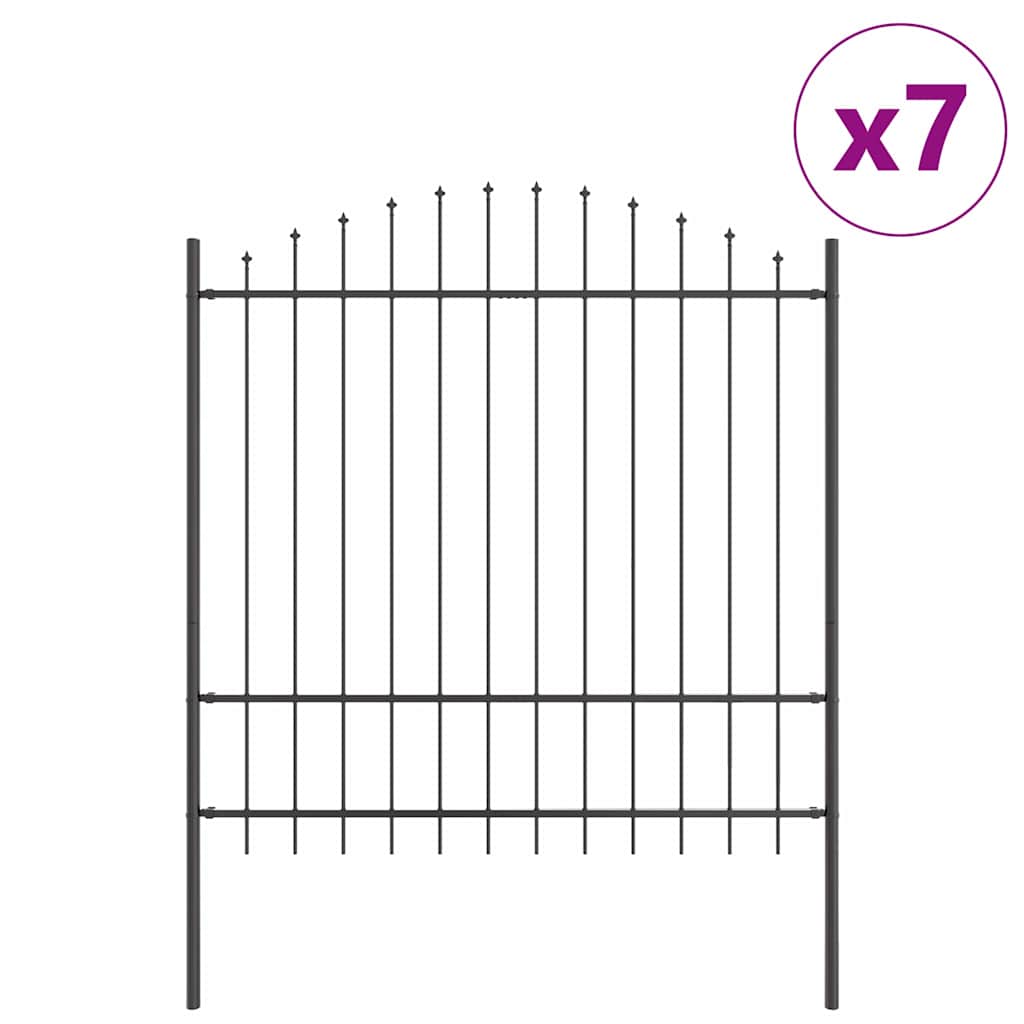 Kerti Kerítés WOERDEN 7 pcs 170 x 215 cm Porszórt acél Szürke