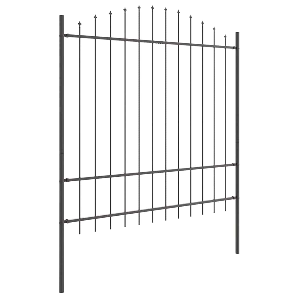Kerti Kerítés WOERDEN 7 pcs 170 x 215 cm Porszórt acél Szürke