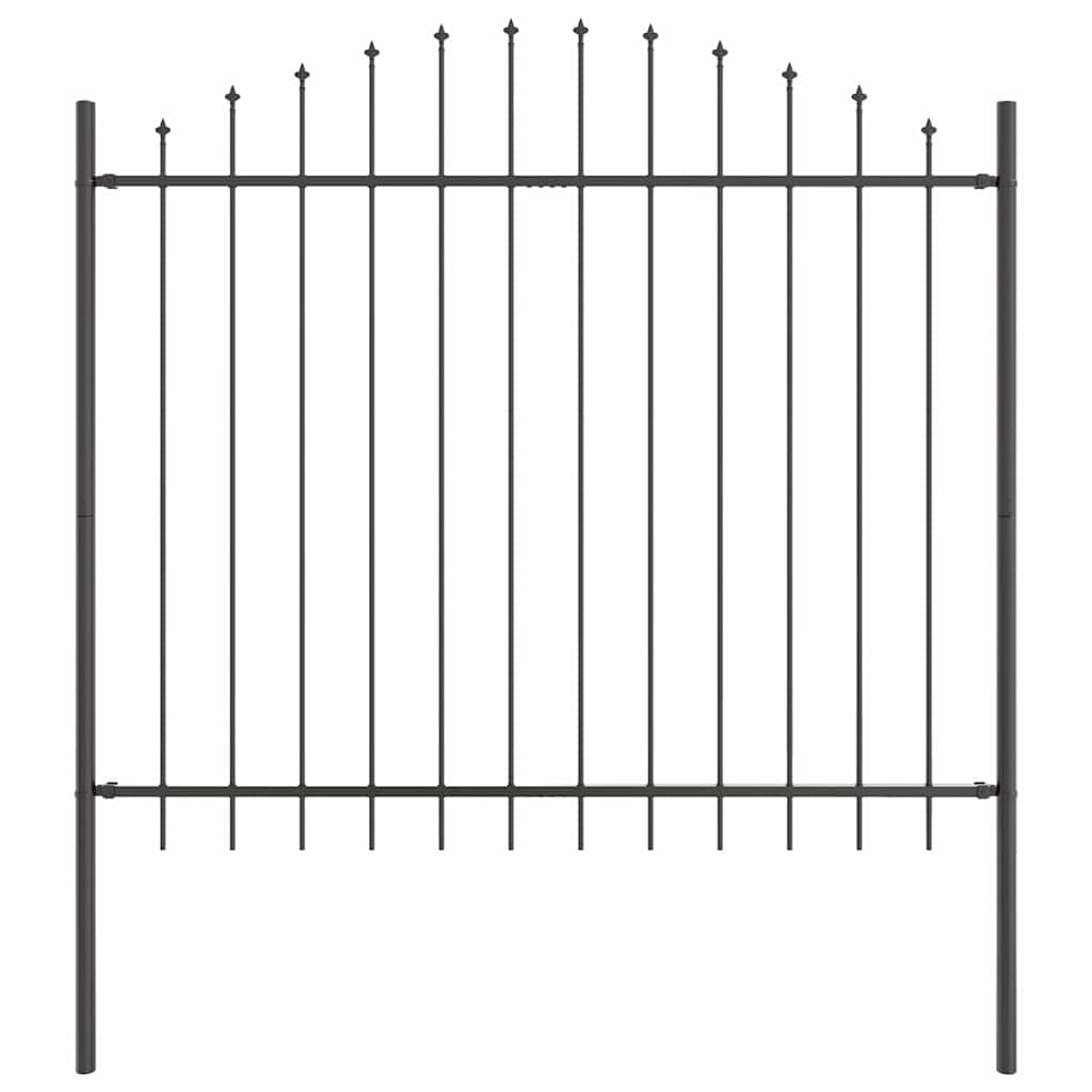 Kerti Kerítés WOERDEN 8 pcs 170 x 165 cm Porszórt acél Szürke